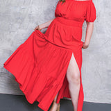 OUT IN THE COUNTRY WOVEN MAXI DRESS