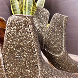 Fiera Glitter Booties in Bronze