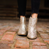 Fiera Glitter Booties in Gold
