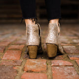 Fiera Glitter Booties in Gold