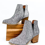 Fiera Glitter Booties in Pewter