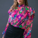 MAKES ME HAPPY WOVEN TOP