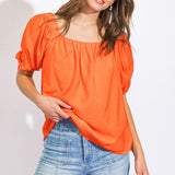 CALL TO ACTION WOVEN TOP