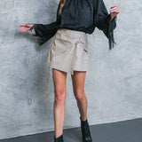 A STEP AHEAD FAUX LEATHER SKORT