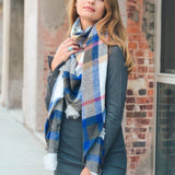 Flannel Frayed Edge Blanket Scarf