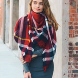 Flannel Frayed Edge Blanket Scarf