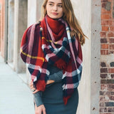Flannel Frayed Edge Blanket Scarf
