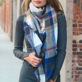 Flannel Frayed Edge Blanket Scarf