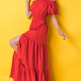 OUT IN THE COUNTRY WOVEN MAXI DRESS