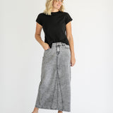 Genevieve A-line Denim Maxi Skirt