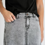 Genevieve A-line Denim Maxi Skirt
