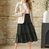 Giana Ruffle Tiered Midi Skirt