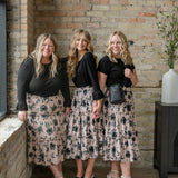 Giana Ruffle Tiered Midi Skirt