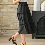 Giana Ruffle Tiered Midi Skirt