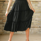 Giana Ruffle Tiered Midi Skirt