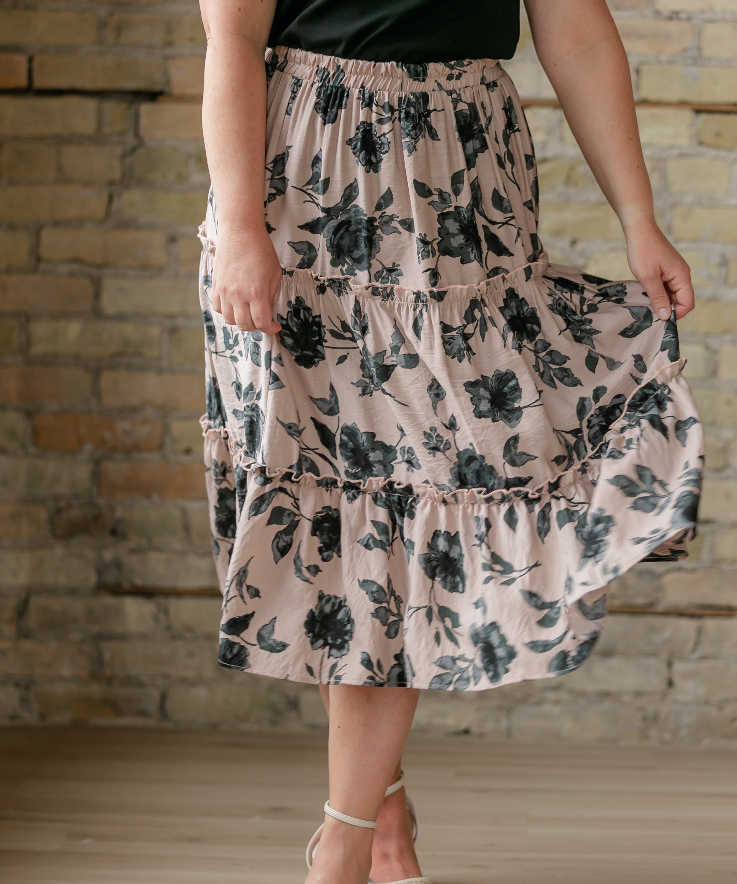 Giana Ruffle Tiered Midi Skirt