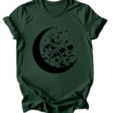 floral moon - Burgundy or Emerald T-Shirt