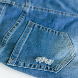 Hadley High Rise Denim Midi Skirt
