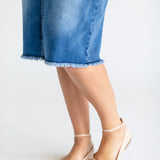 Hadley High Rise Denim Midi Skirt