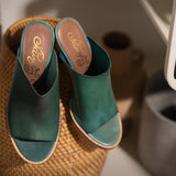 Hallie Heeled Sandal in Teal