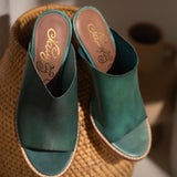 Hallie Heeled Sandal in Teal