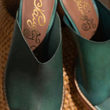 Hallie Heeled Sandal in Teal