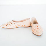 Harriette Leather Flats in Blush