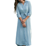 Hazel Chambray Long Sleeve Dress
