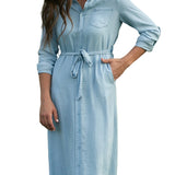 Hazel Chambray Long Sleeve Dress