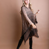 Herringbone Hooded Poncho