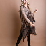 Herringbone Hooded Poncho