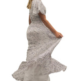 Isabella Blue Floral V Neck Maxi Dress