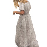 Isabella Blue Floral V Neck Maxi Dress