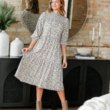 Isla 3/4 Sleeve Midi Dress