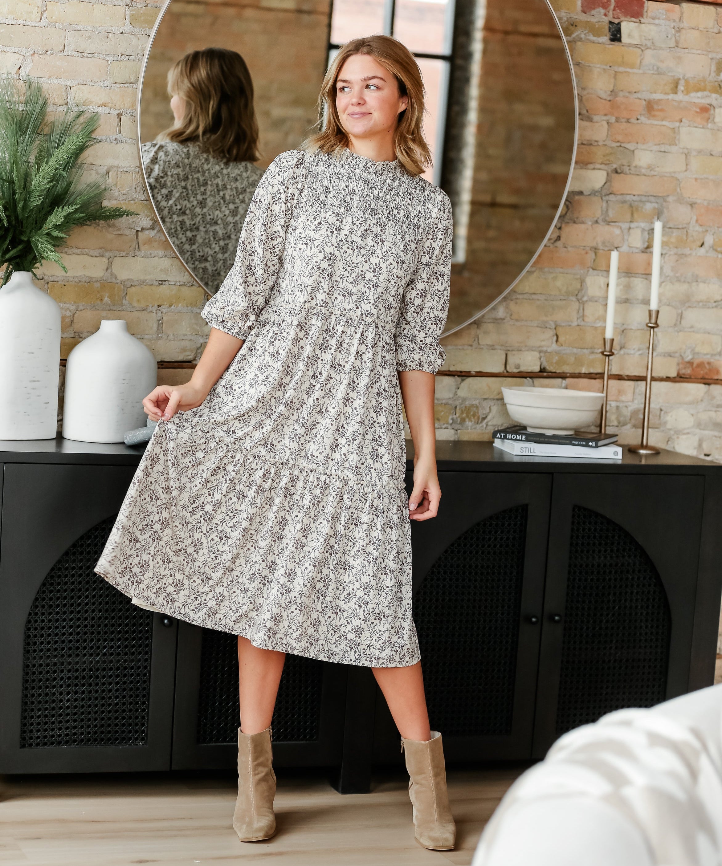 Isla 3/4 Sleeve Midi Dress
