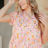 Jaydrien Floral Flutter Sleeve Midi Dress