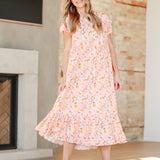 Jaydrien Floral Flutter Sleeve Midi Dress