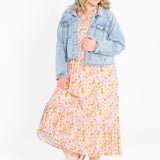 Jaydrien Floral Flutter Sleeve Midi Dress