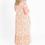 Jaydrien Floral Flutter Sleeve Midi Dress