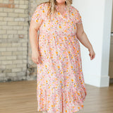 Jaydrien Floral Flutter Sleeve Midi Dress