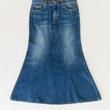 Jennifer A-Line Long Denim Skirt