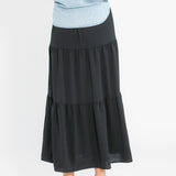 Jill Stretch Waist Tiered Maxi Skirt