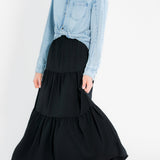 Jill Stretch Waist Tiered Maxi Skirt