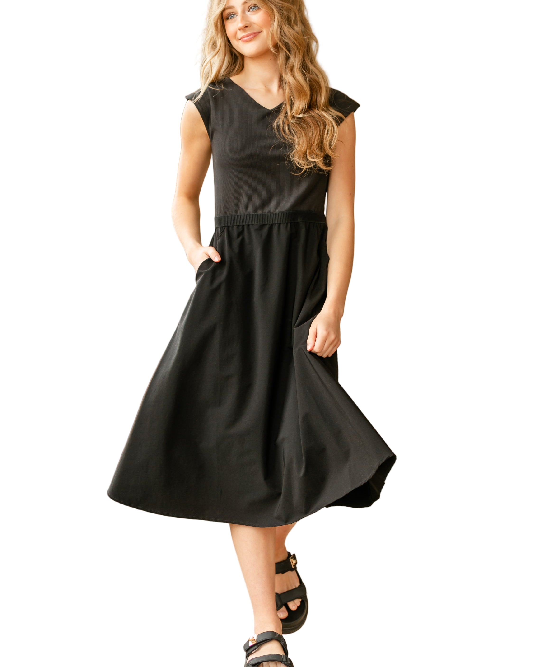 Kate Cap Sleeve Midi Dress