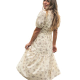 Katrina Half Sleeve Floral Midi Dress