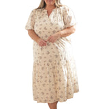 Katrina Half Sleeve Floral Midi Dress