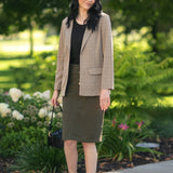 Kennedy Olive Midi Denim Skirt