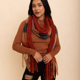 Knit Blend Tassel Trim Scarf