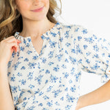 Laurel V-neck Floral Short Sleeve Top