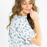 Laurel V-neck Floral Short Sleeve Top